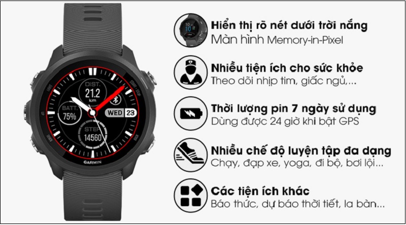 Đồng hồ Garmin Venu SQ Music với kiểu d&aacute;ng thời thượng, thiết kế sang trọng